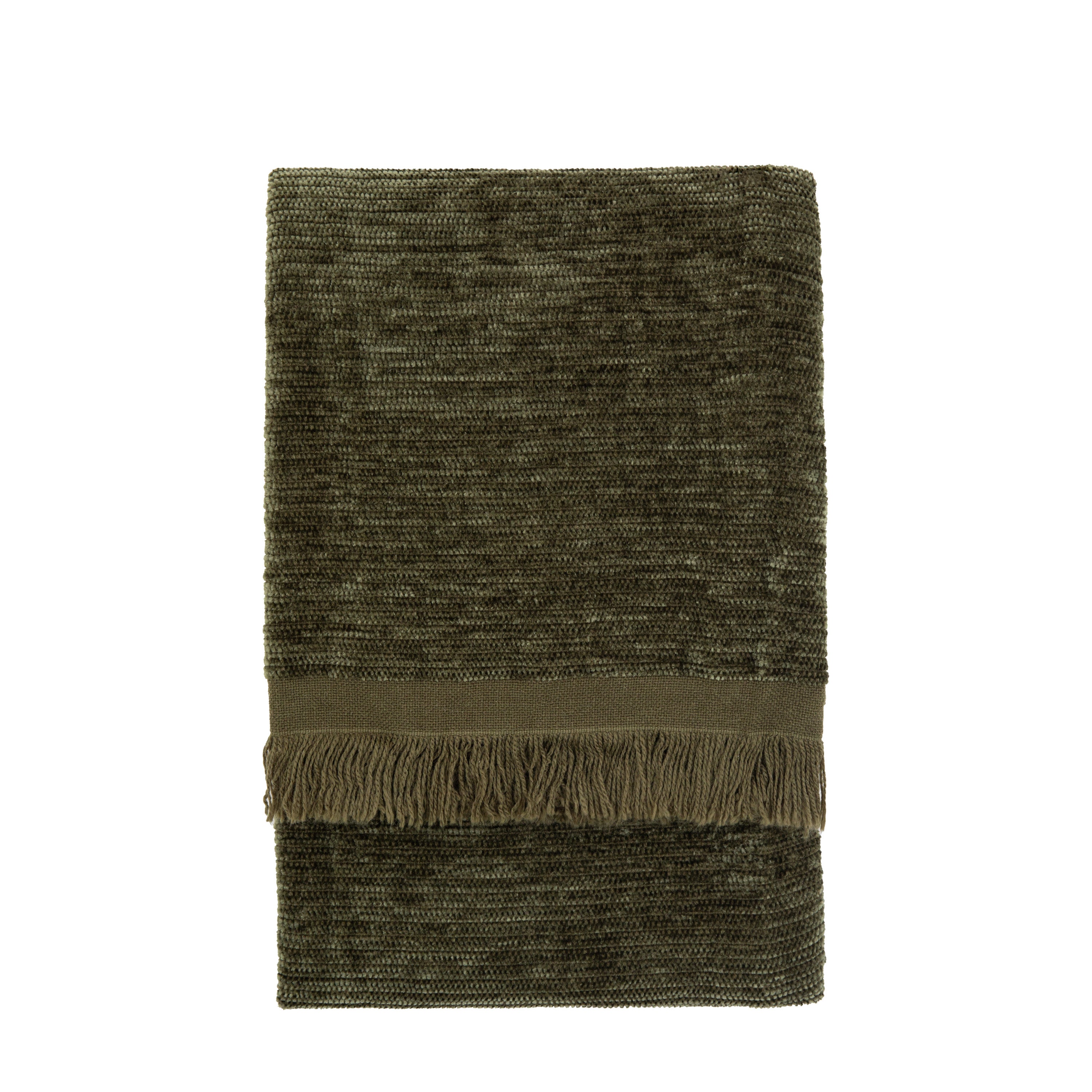 Willow Khaki Green Chenille Throw